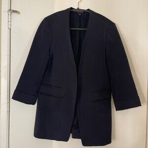 Express Navy Three-Quarter Sleeve Petite Blazer